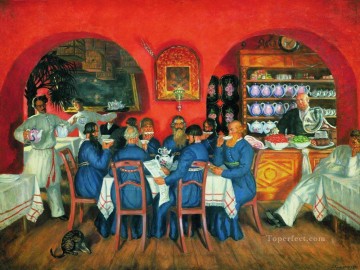 Taberna de Moscú 1916 Boris Mikhailovich Kustodiev Pinturas al óleo